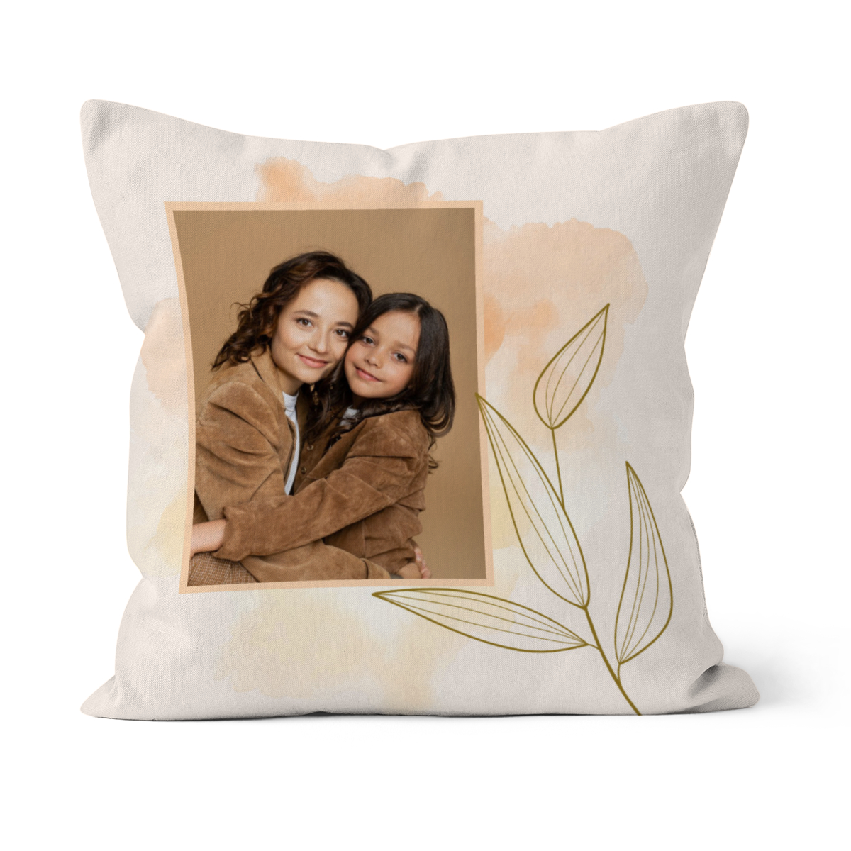 Personalisiertes Fotokissen - Vorderseite mit Foto personalisierbar - Samtkissenbezug Mama Substantiv - Geschenk Muttertag