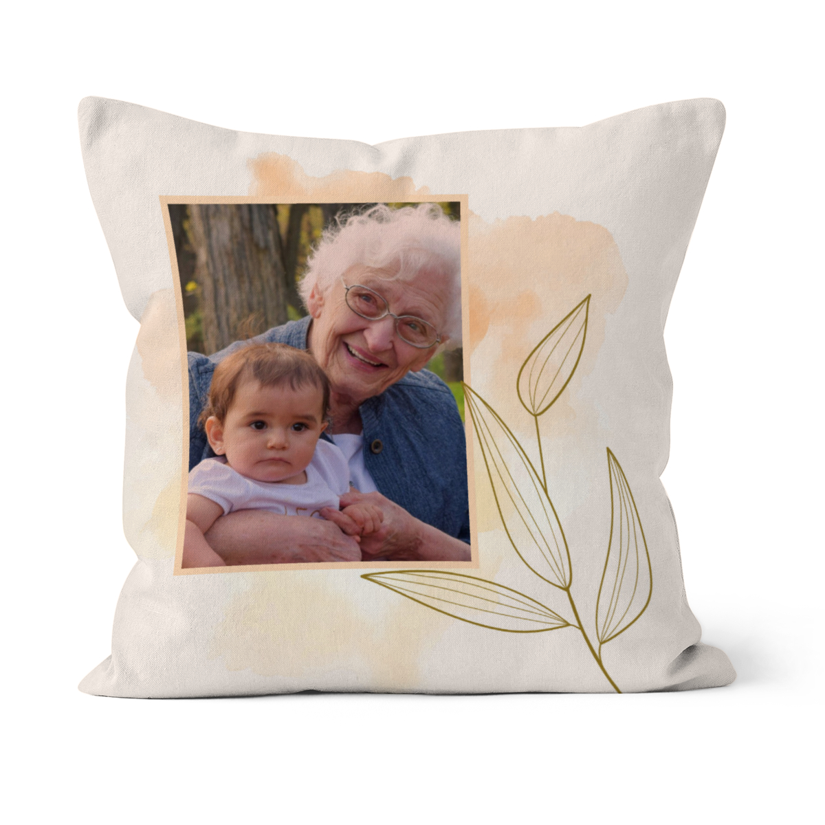 Personalisiertes Fotokissen - Vorderseite mit Foto personalisierbar - Samtkissenbezug Oma Substantiv - Geschenk Geburtstag