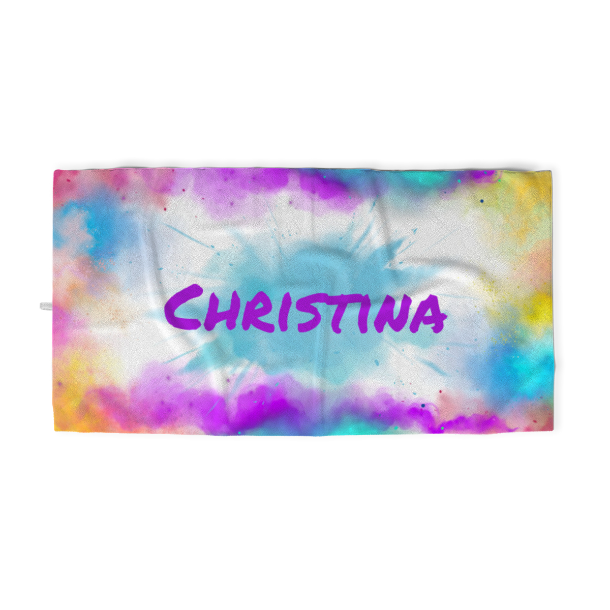 Duschtuch bunt bedruckt mit Namen personalisierbar - personalisiertes Duschtuch mit Ihrem Wunschtext - Colorexplosion