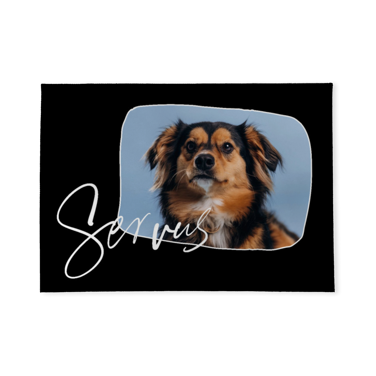 Fußmatte Servus personalisiert mit Foto - Geschenkidee für Familie, Paare, zum Einzug - Türvorleger mit Bild bedruckt Servus 1 Foto 70 x 50 cm