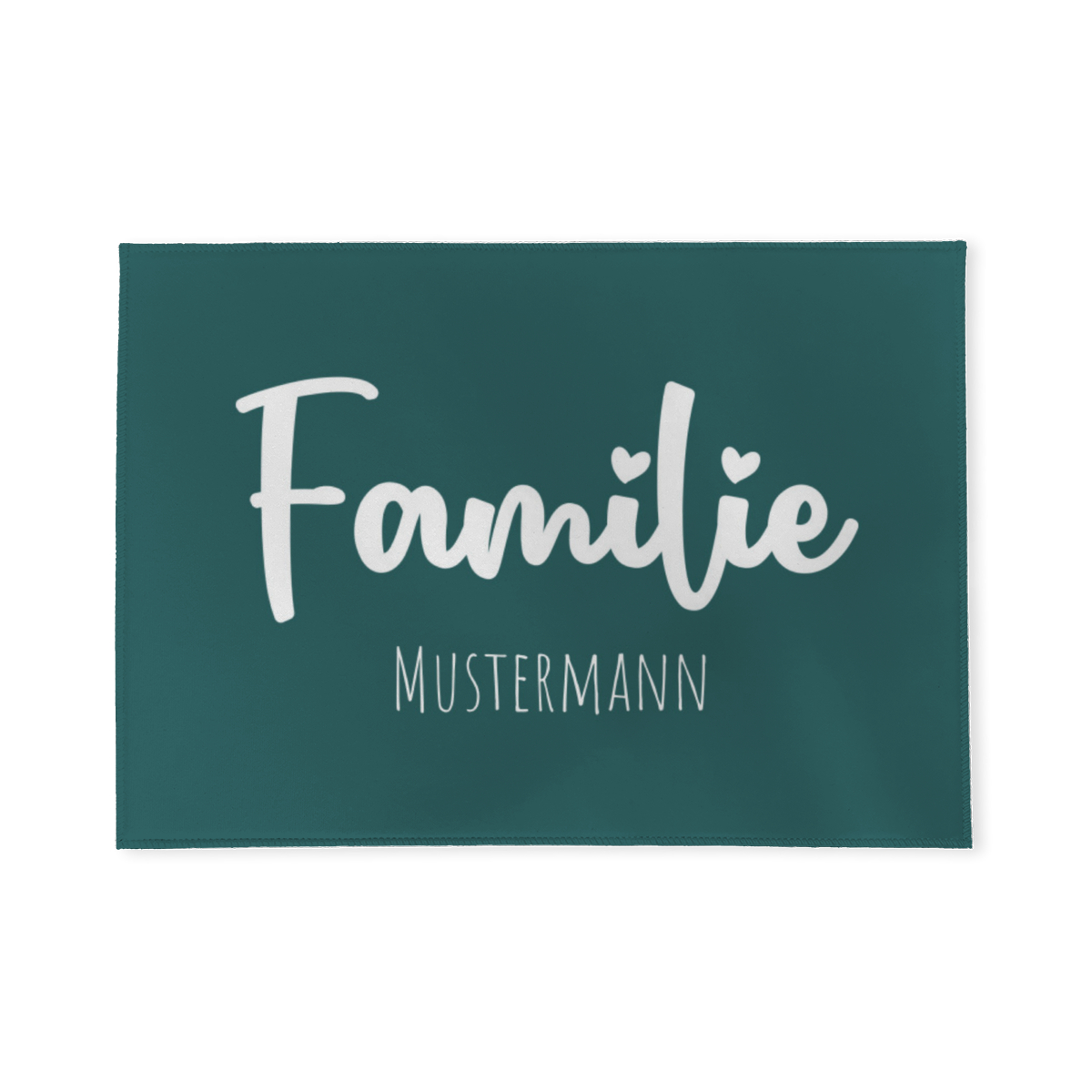Fußmatte personalisiert Familie - Geschenkidee für Familie, zum Einzug - Fussmatte mit Namen bedruckt Familie Herzen 70 x 50 cm