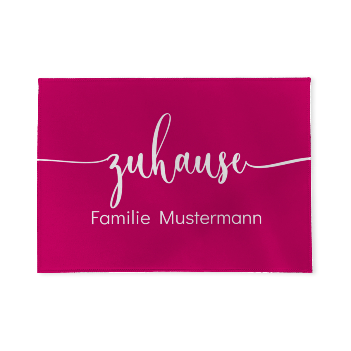 Fußmatte personalisiert - Geschenkidee für Familie, Paare, zum Einzug - Türvorleger mit Namen bedruckt - Motiv Zuhause pink 70 x 50 cm