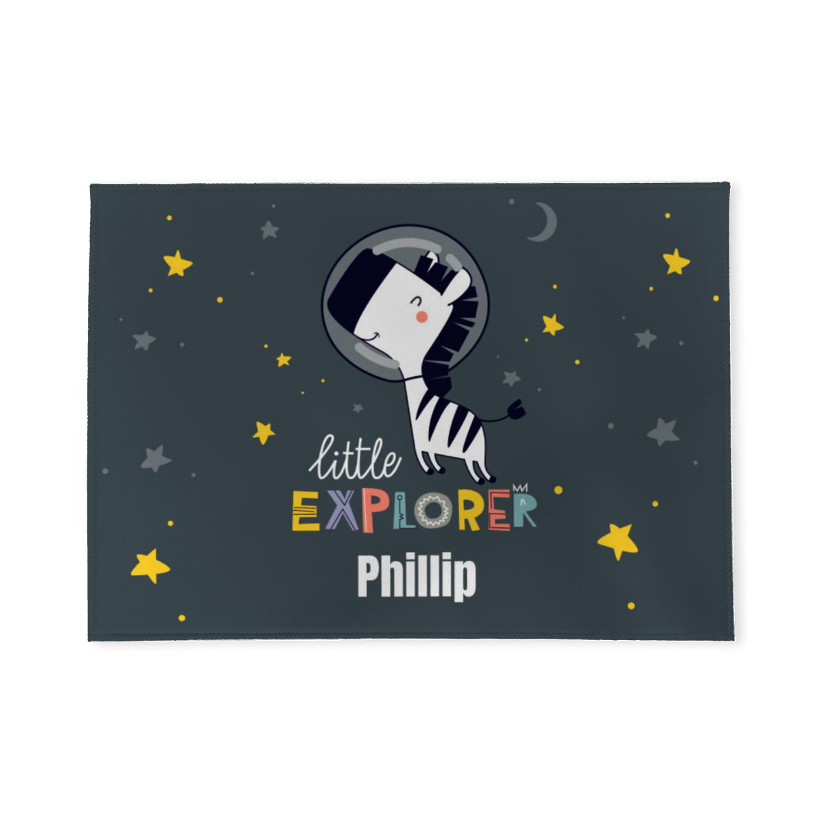 Fußmatte Zebra Little Explorer mit Namen personalisiert - Kinderzimmer