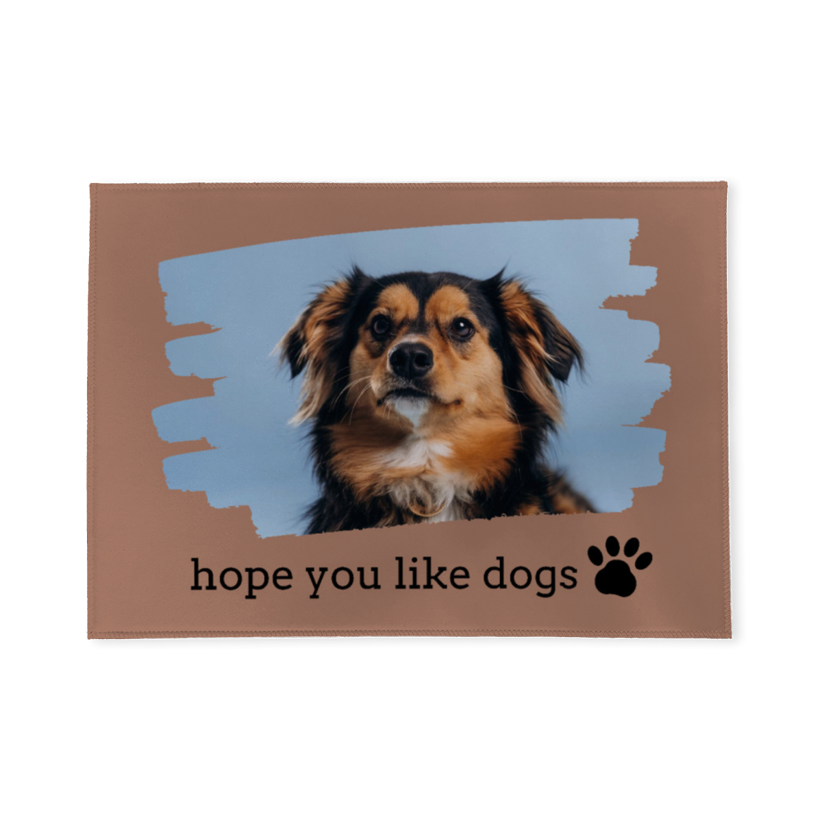 Spruch-Fußmatte personalisiert mit Foto - Geschenkidee für Hundebesitzer, zum Einzug - Türvorleger mit Bild bedruckt - Motiv Hope you like dogs mit Foto 70 x 50 cm