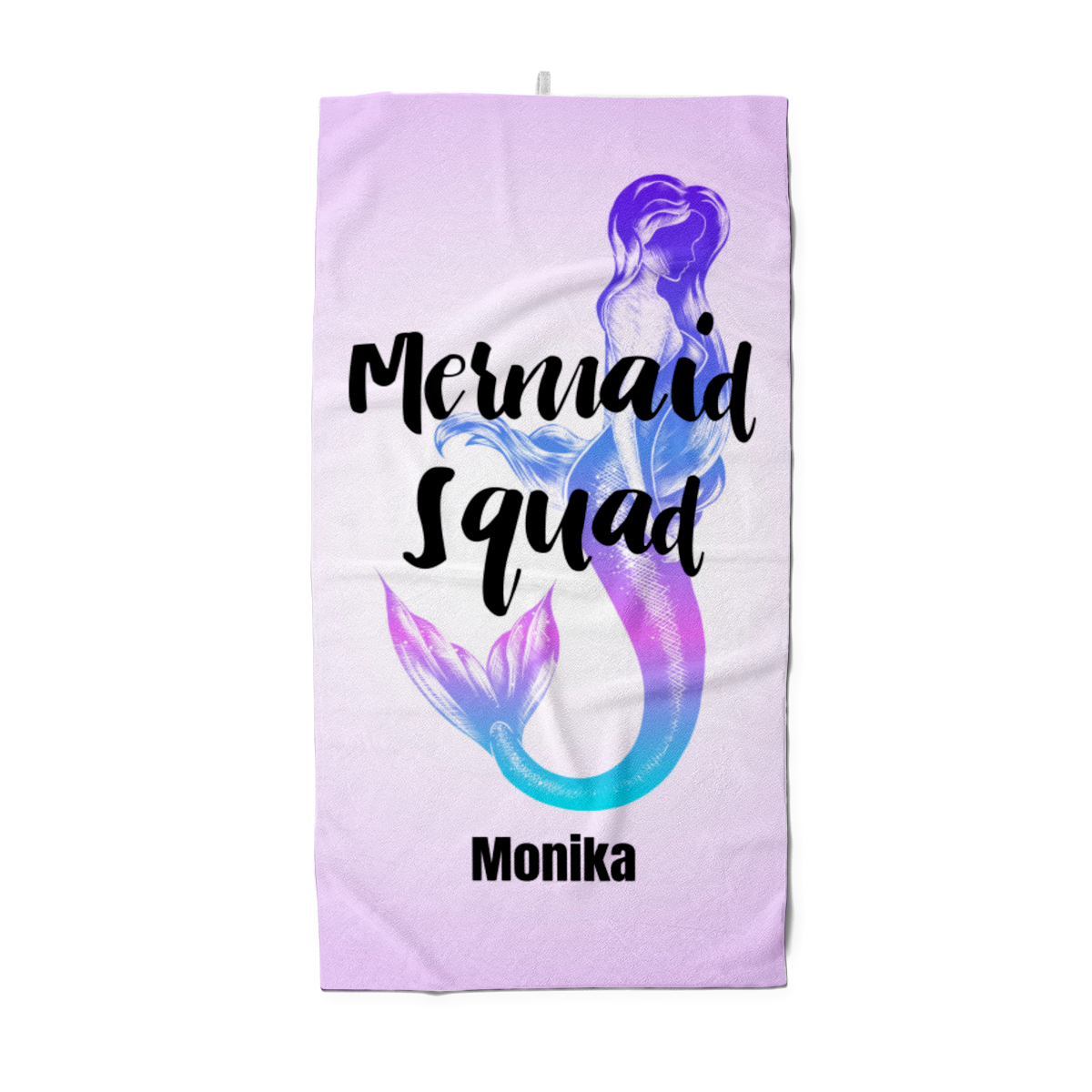 Badetuch Sommer - mit Namen personalisierbar - personalisiertes Namens-Badetuch - Strandtuch mit Wunschtext - Mermaid Squad
