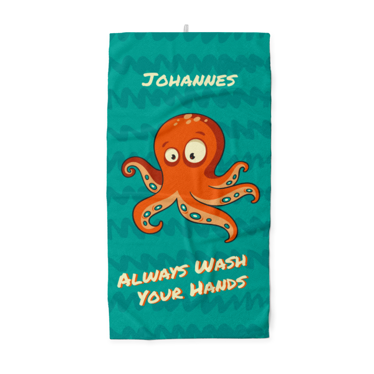 Handtuch mit Namen personalisierbar - personalisiertes Namenshandtuch mit Wunschtext - Krake Always
