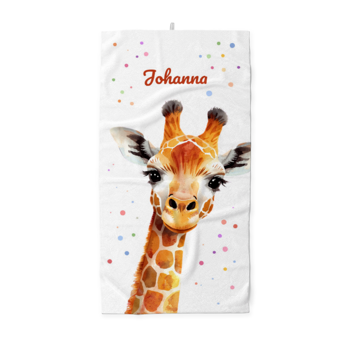 Handtuch mit Namen personalisierbar - personalisiertes Namens-Handtuch mit Wunschtext - Giraffe