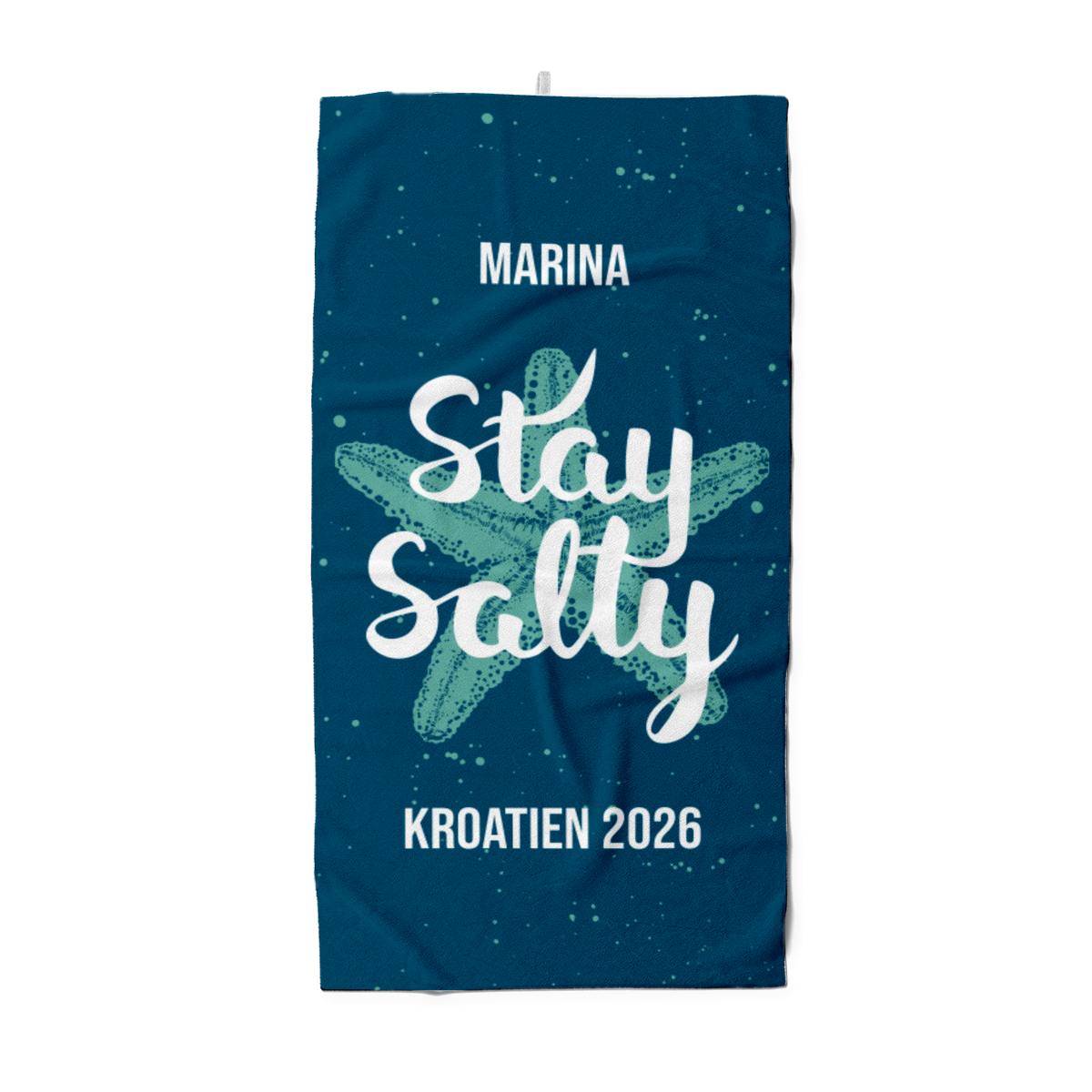 Badetuch Sommer - mit Namen personalisierbar - personalisiertes Namens-Badetuch - Strandtuch mit Wunschtext - Stay Salty