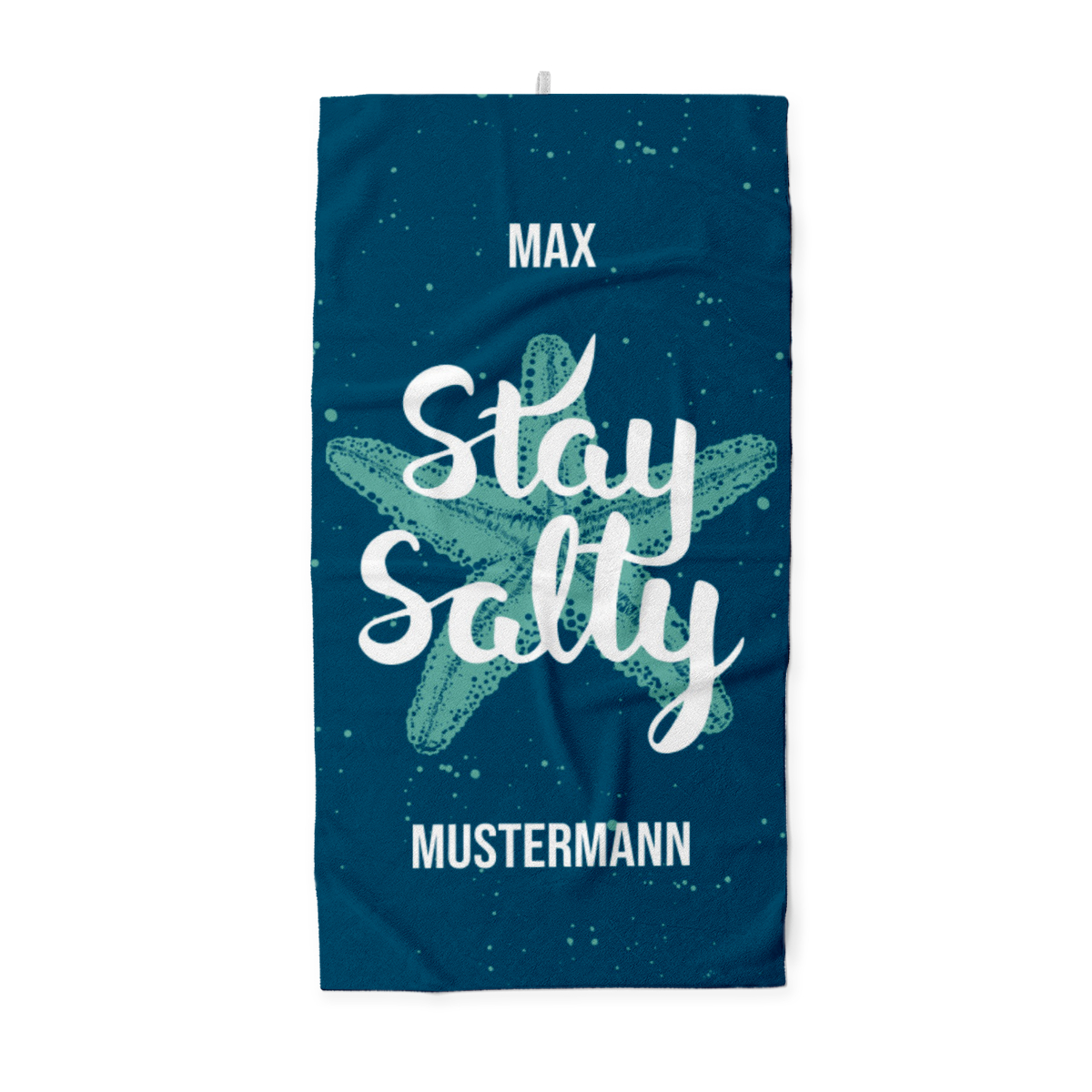 Handtuch Sommer - mit Namen personalisierbar - personalisiertes Namenshandtuch mit Wunschtext - Stay Salty
