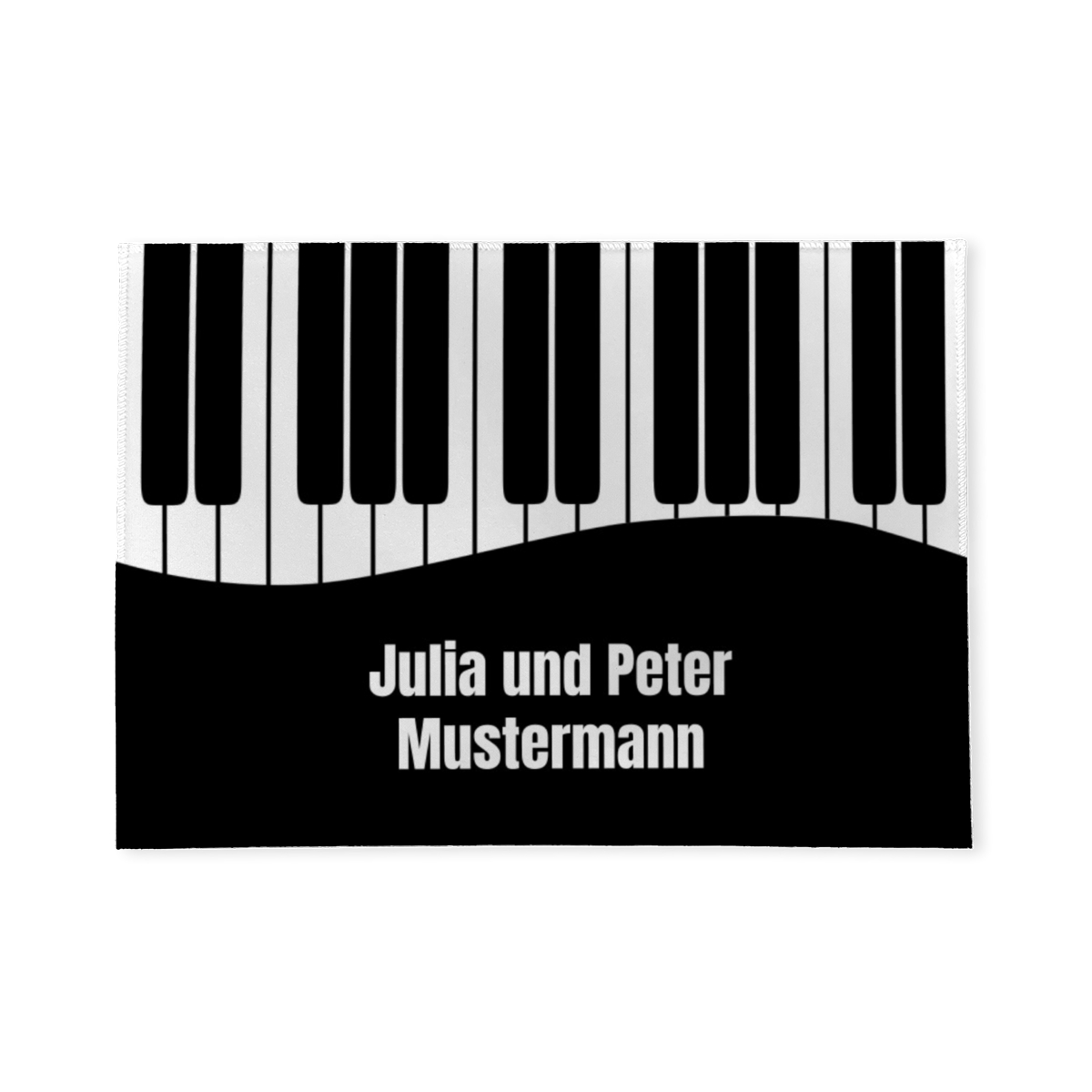 Fußmatte mit Namen personalisierbar - Geschenkidee Einzug, Geburtstag, Klavierspieler- Fussmatte mit Namen - Motiv Pianotasten 70 x 50 cm