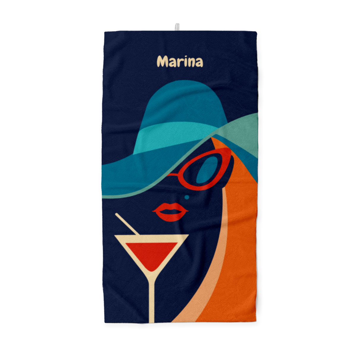 Handtuch Sommer - mit Namen personalisierbar - personalisiertes Namens-Handtuch mit Wunschtext -