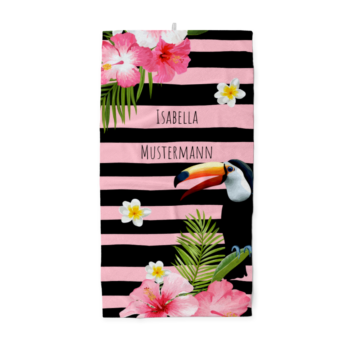 Handtuch Sommer - mit Namen personalisierbar - personalisiertes Namenshandtuch mit Wunschtext - Tropical