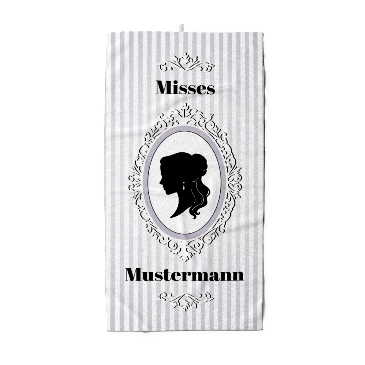 Misses Vintage - personalisiertes Namens-Strandtuch mit Wunschtext - Geschenkidee Hochzeit, Paar