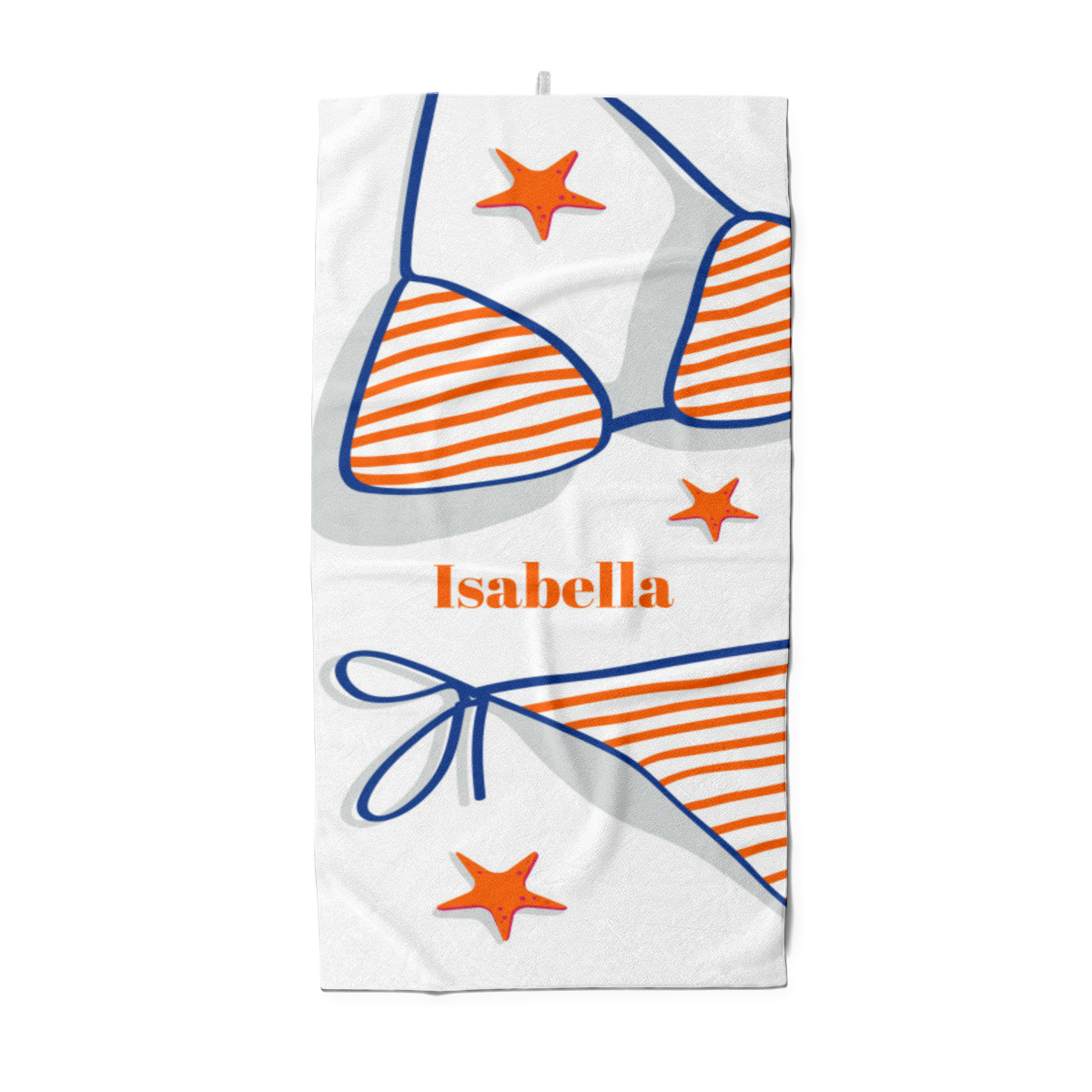 Badetuch Sommer - mit Namen personalisierbar - personalisiertes Namens-Badetuch - Strandtuch mit Wunschtext - Bikinitime