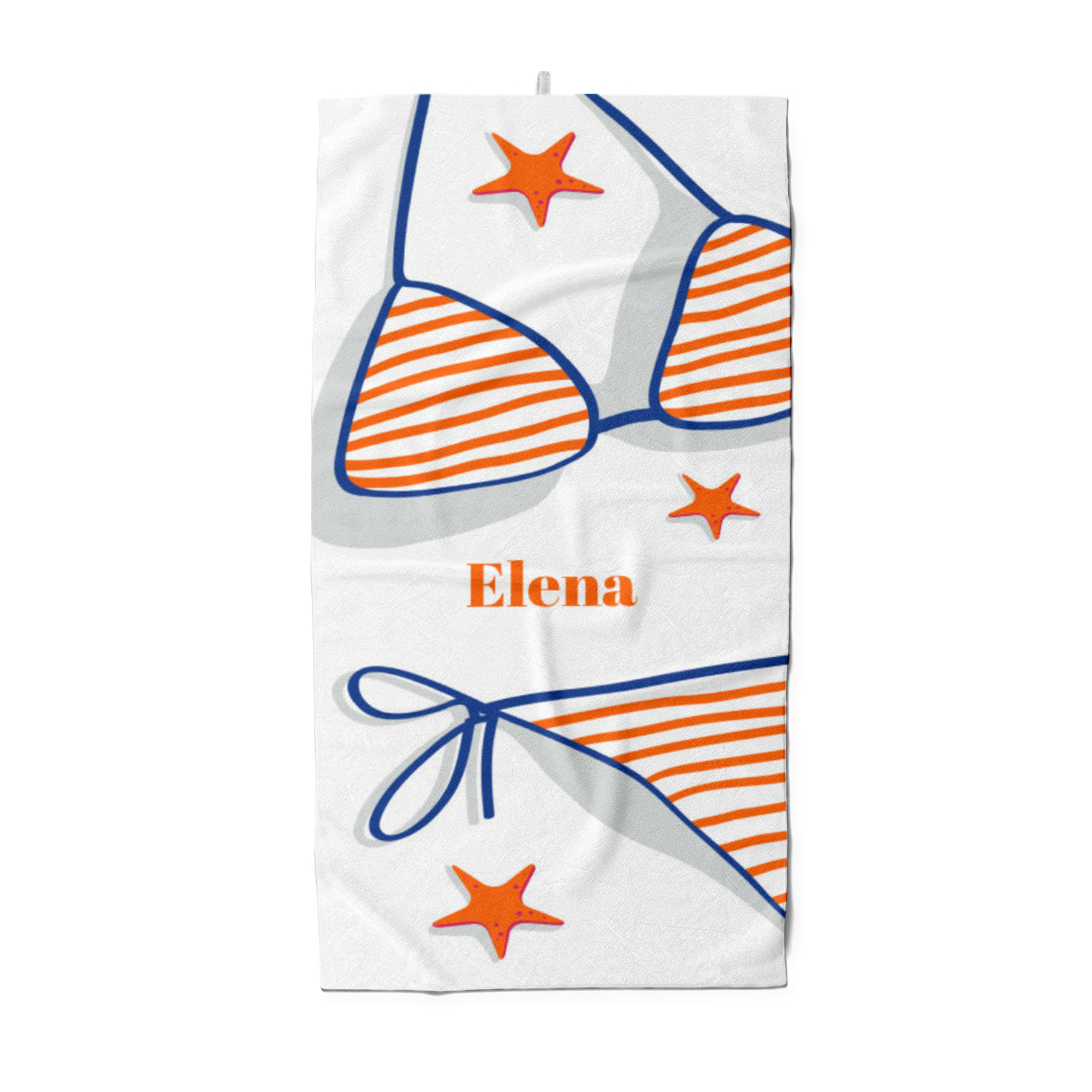 Duschtuch Sommer - mit Namen personalisierbar - personalisiertes Namens-Duschtuch mit Wunschtext - Bikinitime