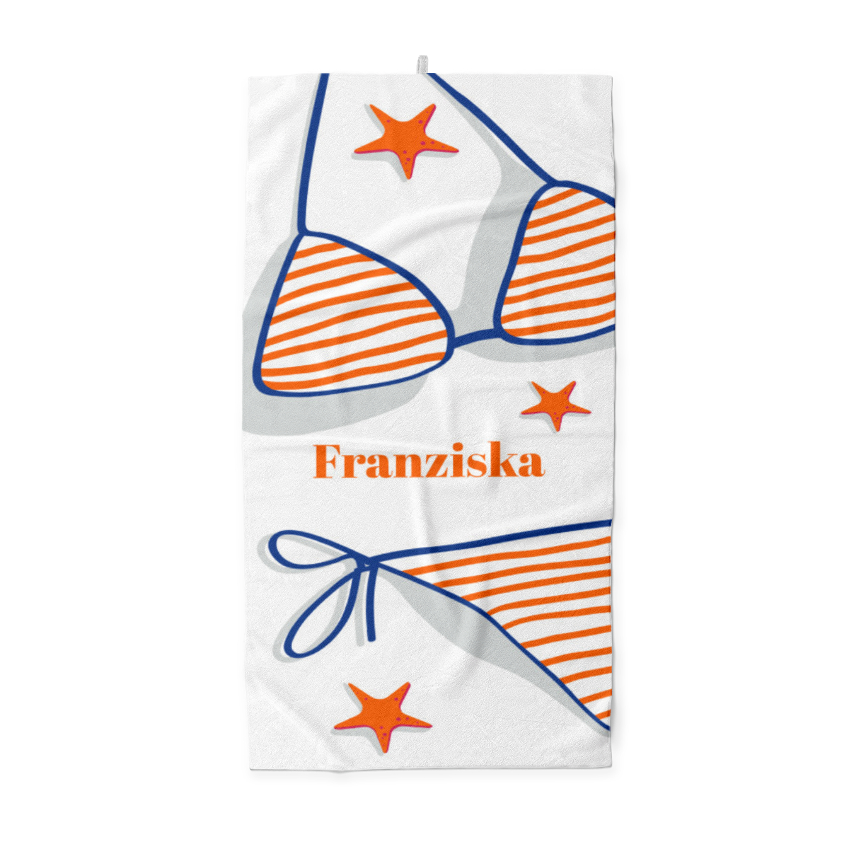Handtuch Sommer - mit Namen personalisierbar - personalisiertes Namens-Handtuch mit Wunschtext - Bikinitime