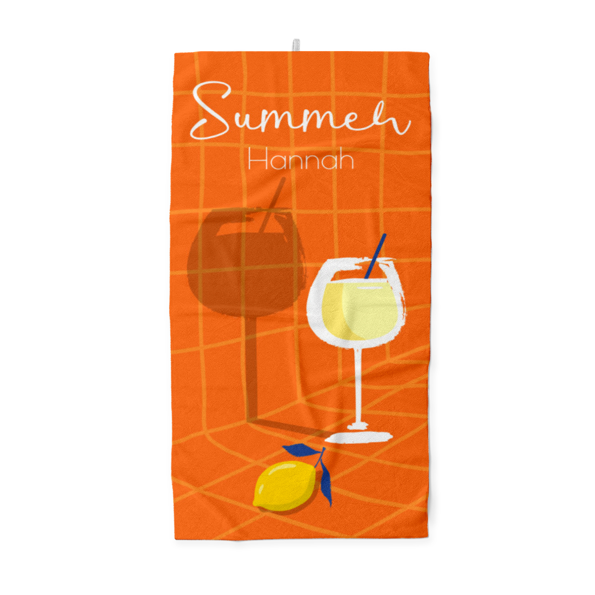 Handtuch Sommer - mit Namen personalisierbar - personalisiertes Namens-Handtuch mit Wunschtext - Summerdrink