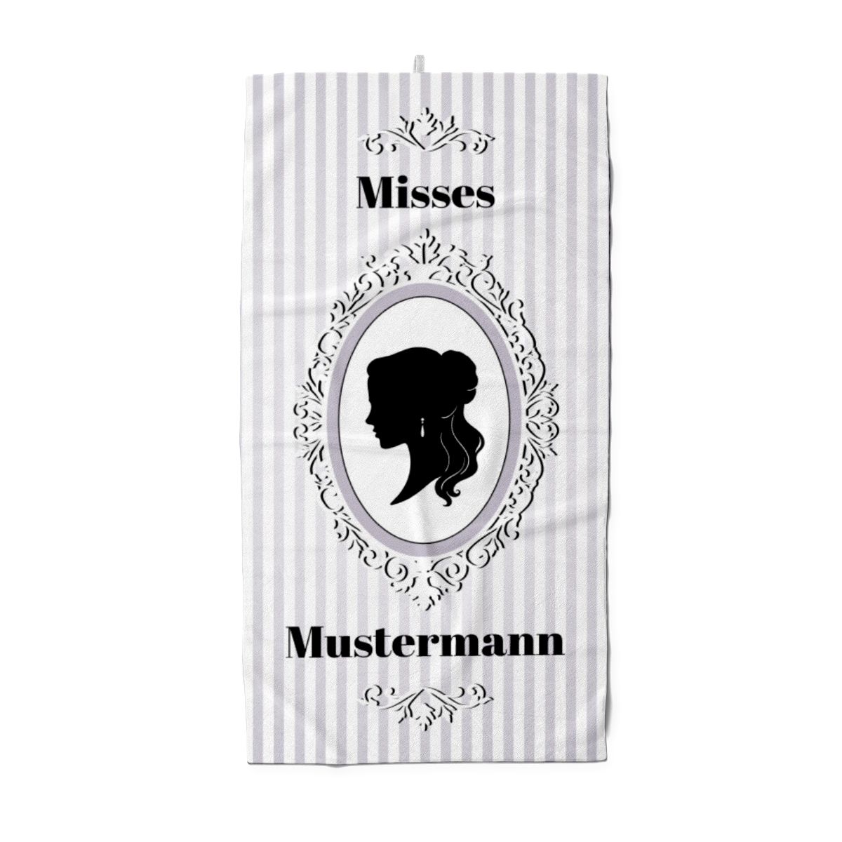 Misses Vintage - personalisiertes Namens-Duschtuch mit Wunschtext - Geschenkidee Hochzeit, Paar