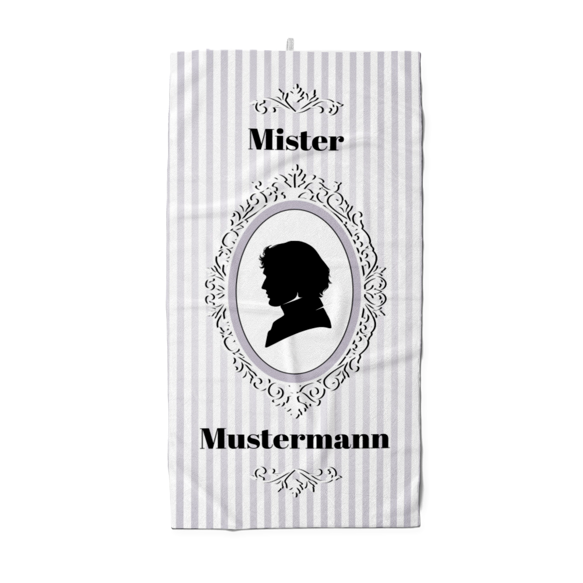 Mister Vintage - personalisiertes Namens-Strandtuch mit Wunschtext - Geschenkidee Hochzeit, Paar
