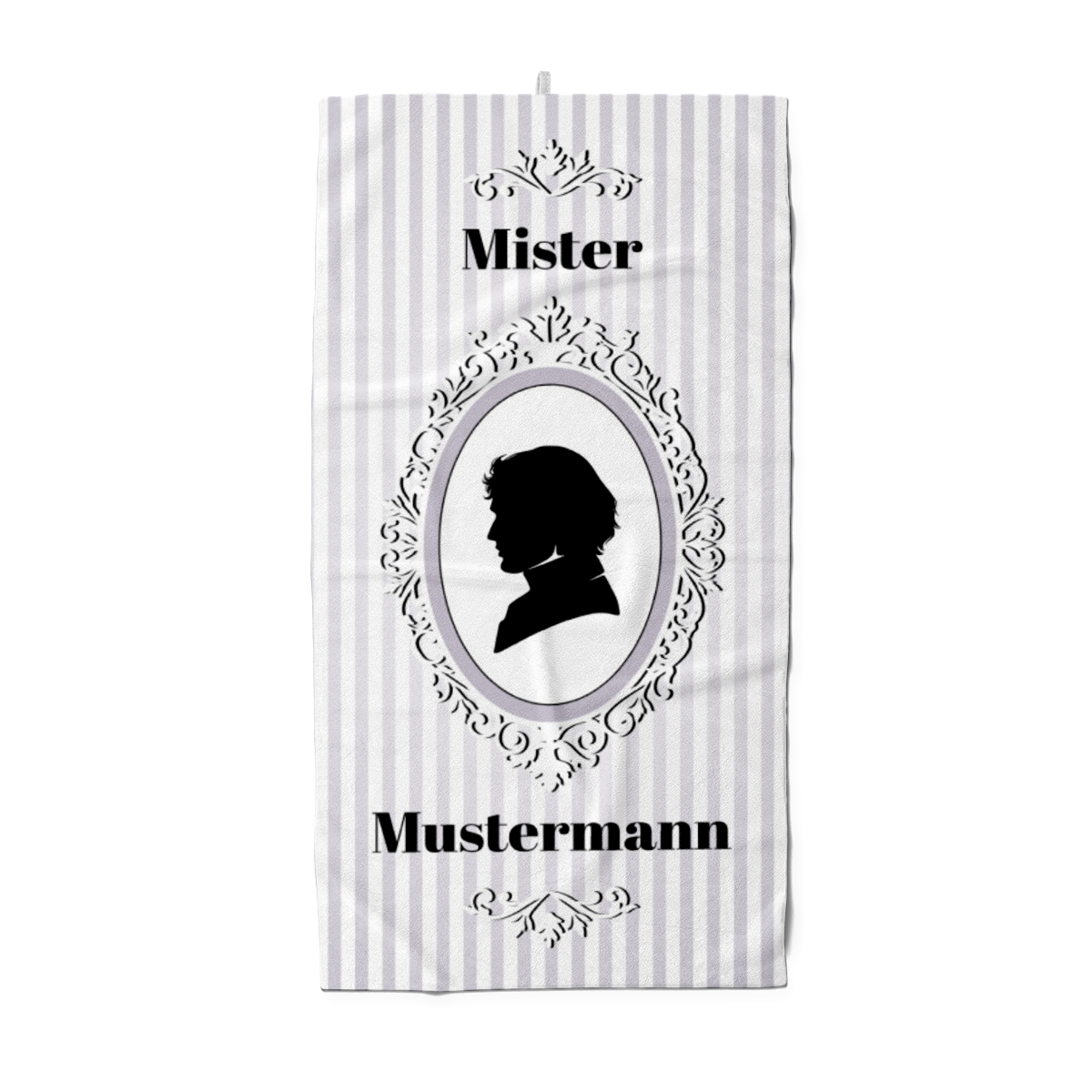 Mister Vintage - personalisiertes Namens-Duschtuch mit Wunschtext - Geschenkidee Hochzeit, Paar