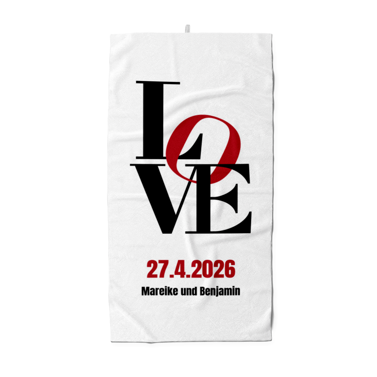 Love Typo - Badetuch mit Wunschtext