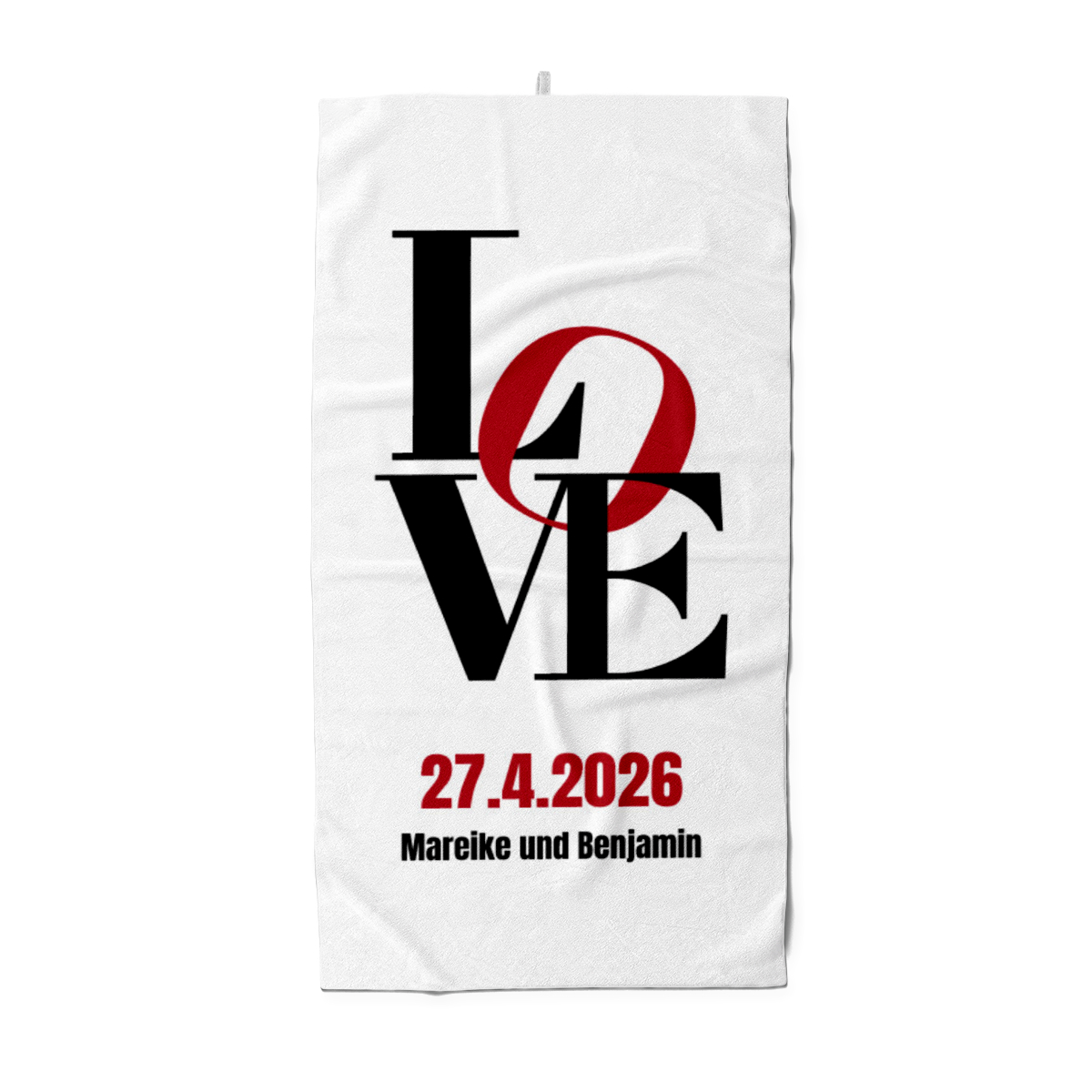 Love Typo - Duschtuch mit Wunschtext