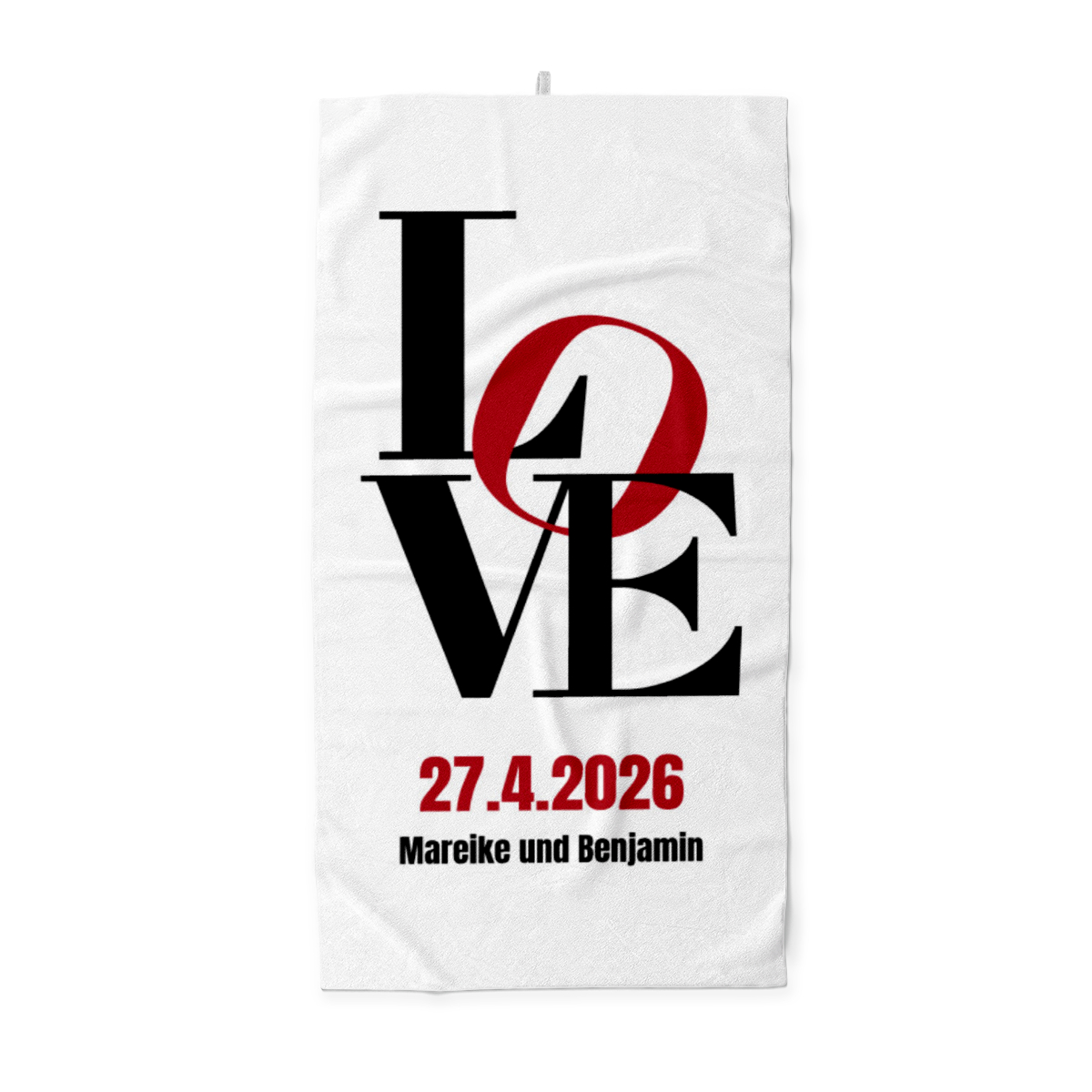 Love Typo - Handtuch mit Wunschtext
