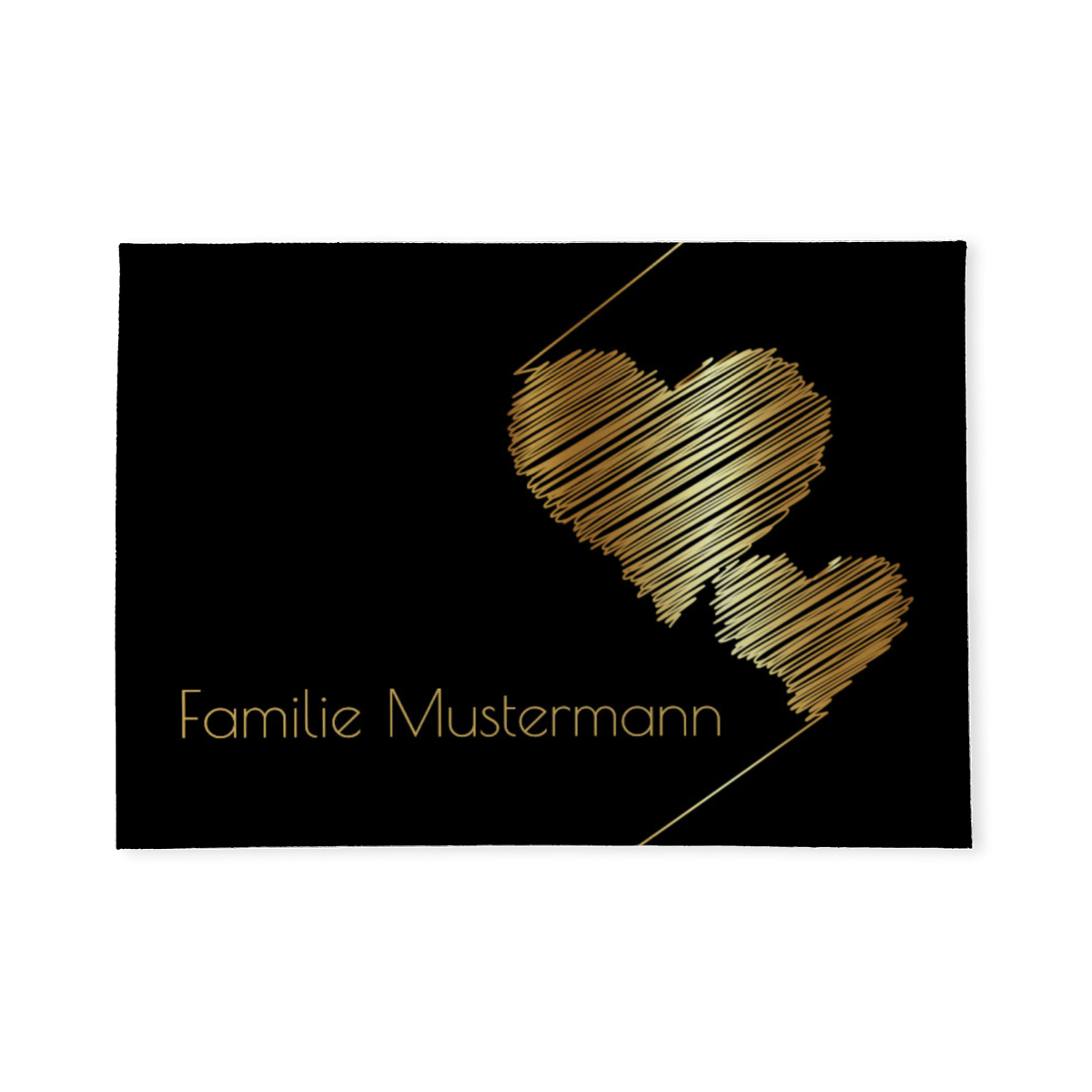 Fußmatte mit Namen personalisierbar - Geschenkidee Einzug, Geburtstag, Richtfest, Hochzeit - Fussmatte mit Namen - Motiv Scribble Hearts 70 x 50 cm