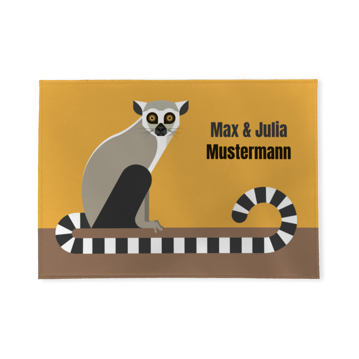 Personalisierte Fußmatte mit Lemur & Wunschnamen