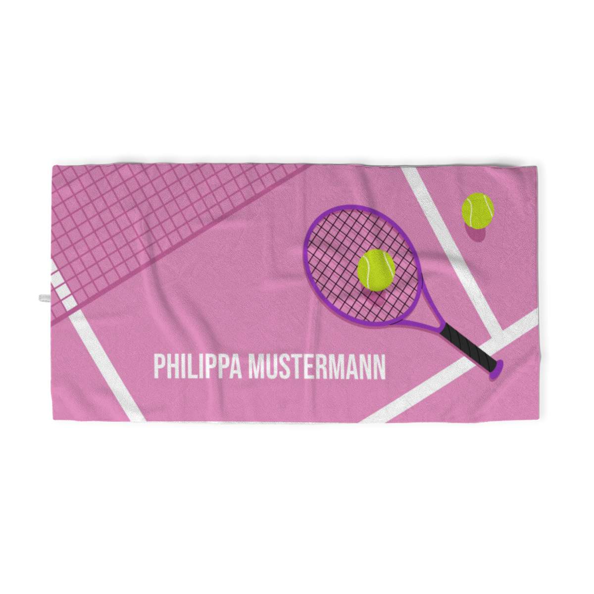 Badetuch Tennisfeld- mit Namen personalisierbar