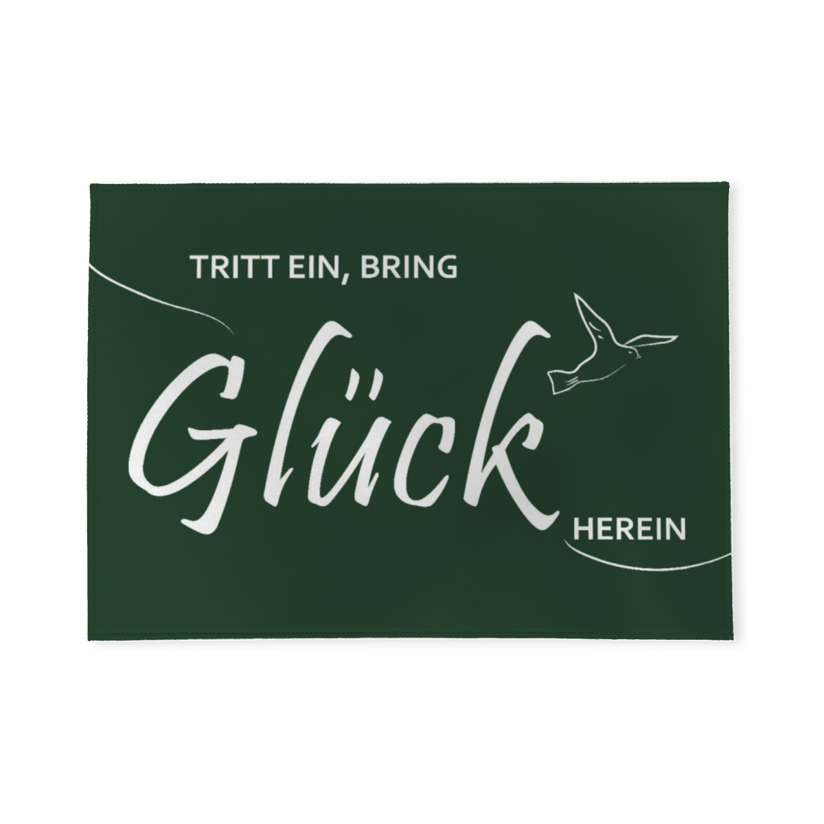 Spruch-Fußmatte Tritt ein, bring Glück herein - Schmutzfangmatte bedruckt Glück grün 70 x 50 cm