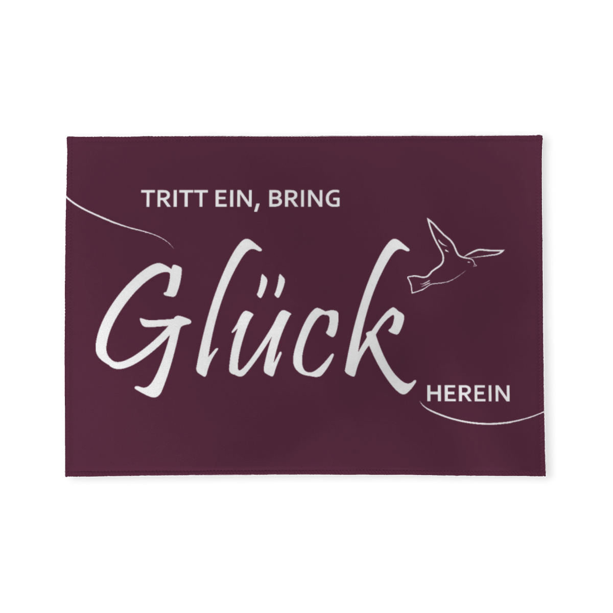 Spruch-Fußmatte Tritt ein, bring Glück herein - Schmutzfangmatte bedruckt Glück violett 70 x 50 cm