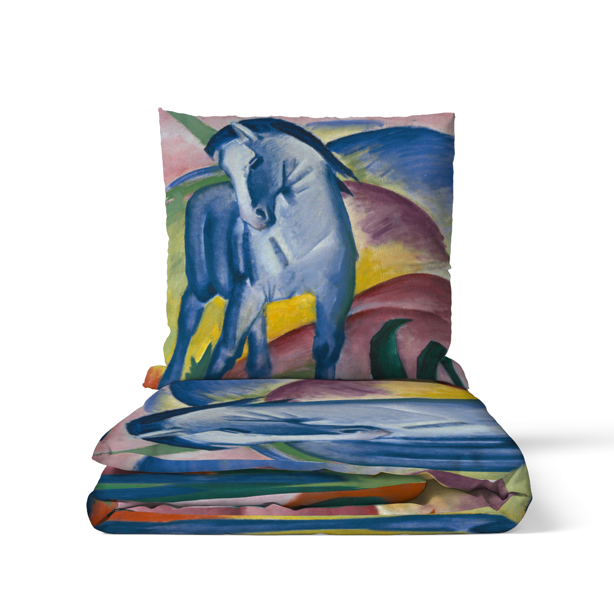 Motivbettwäsche Marc - Blaues Pferd Baumwolle