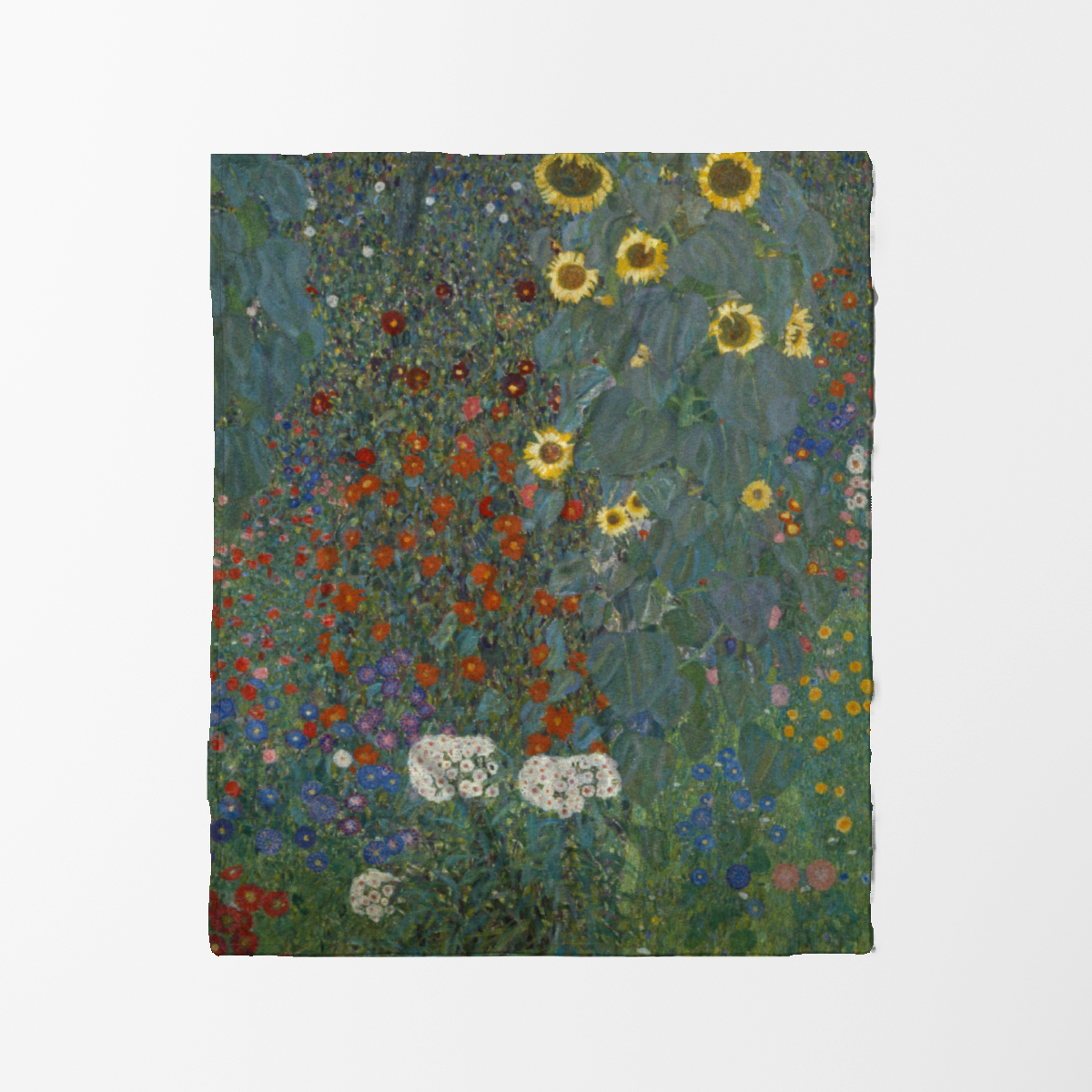 Kuscheldecke Bauerngarten mit Sonnenblumen Klimt
