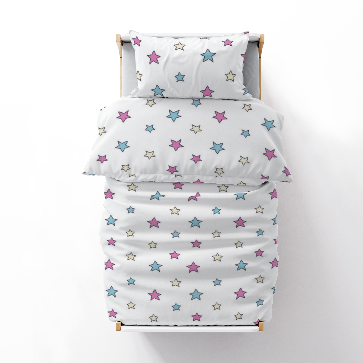 Kinderbettwäsche-Set Colorful Stars Mikrofaser