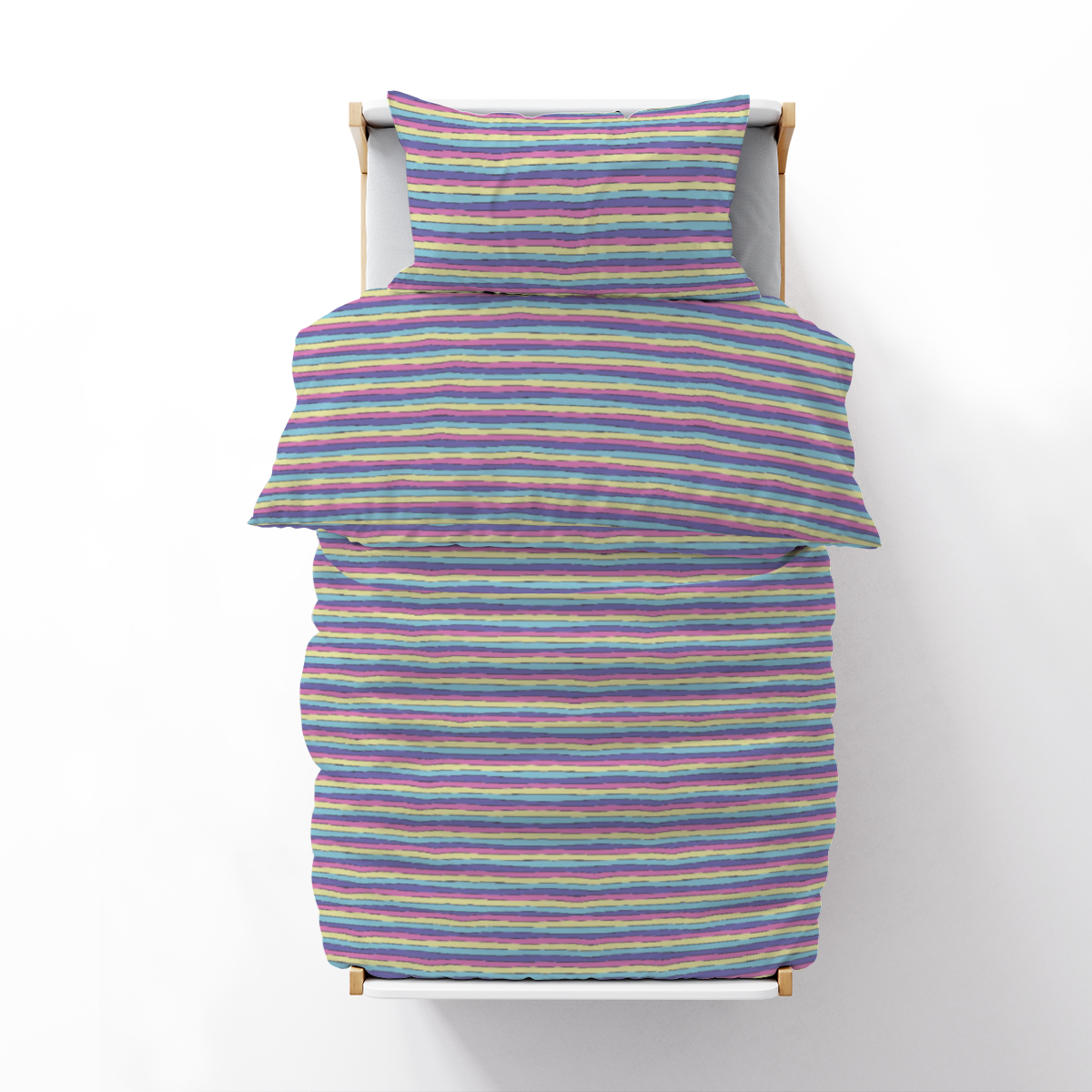 Kinderbettwäsche-Set Colorful Stripes Mikrofaser