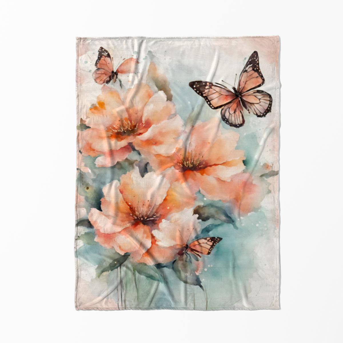 Wohndecke Butterflies and Flowers