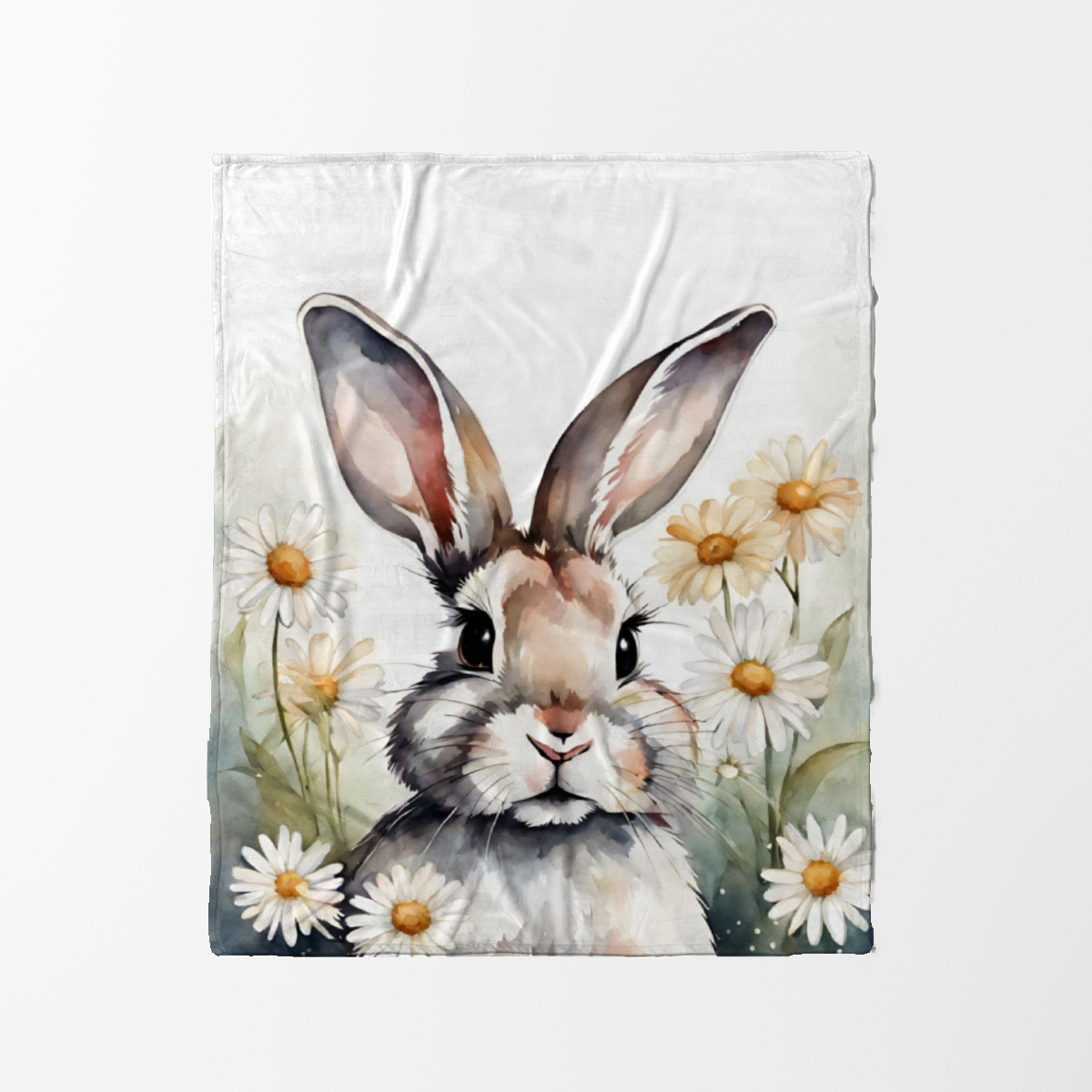 Wohndecke Häschen mit Gänseblümchen