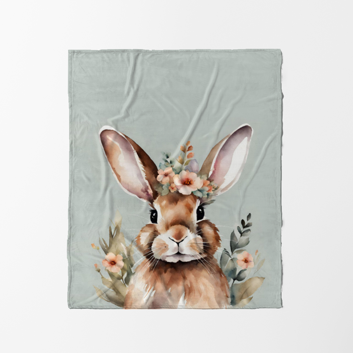 Wohndecke Hase mit Blümchen