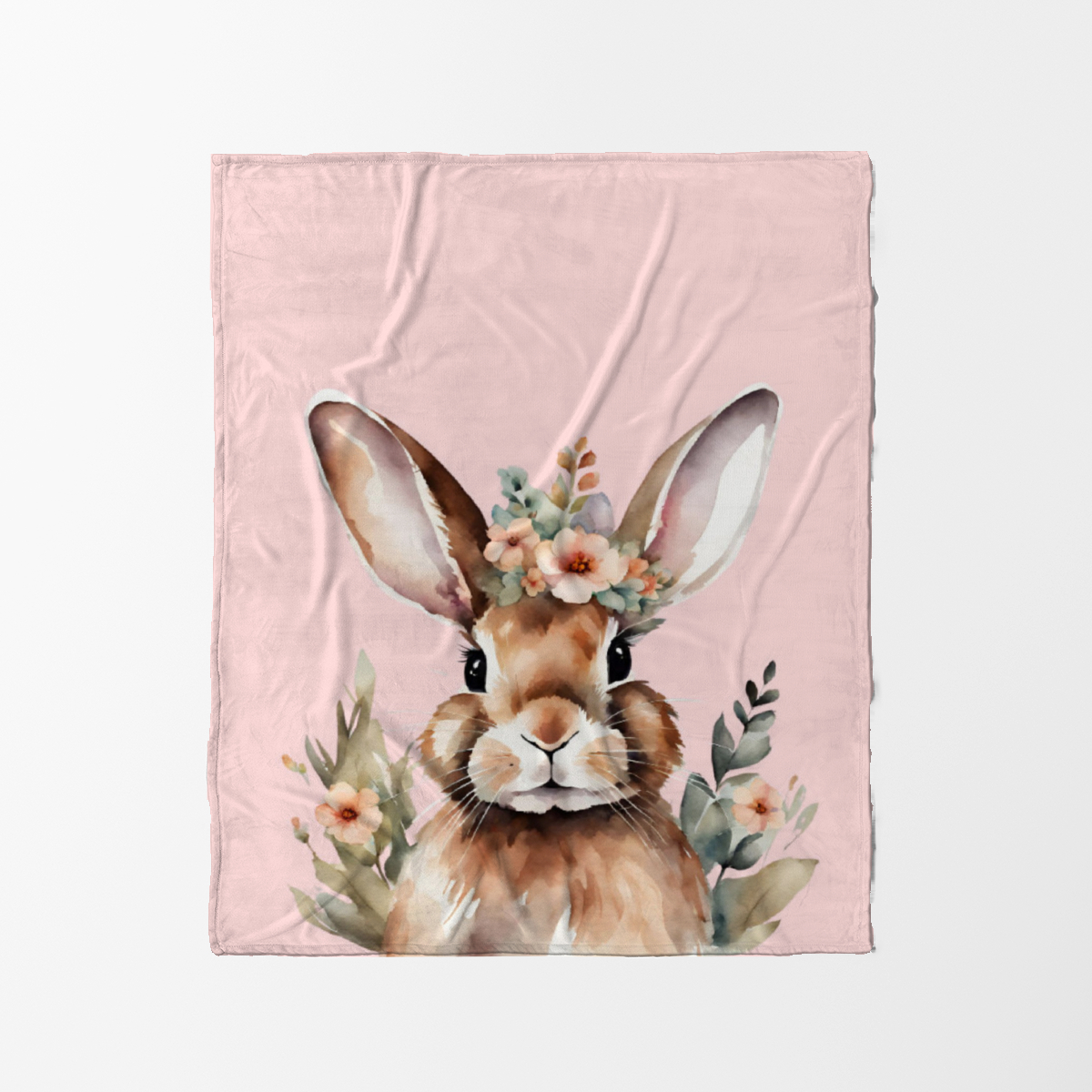 Wohndecke Hase mit Blümchen