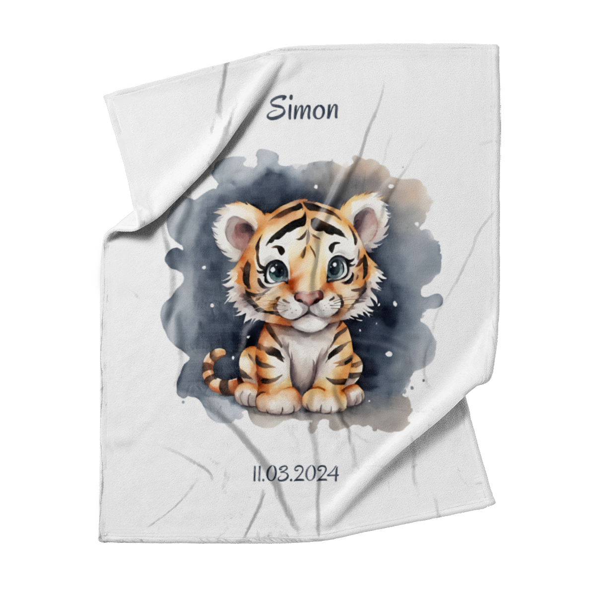 Kuscheldecke Kleiner Tiger personalisierbar mit Namen und Text multi 125 x 155 cm