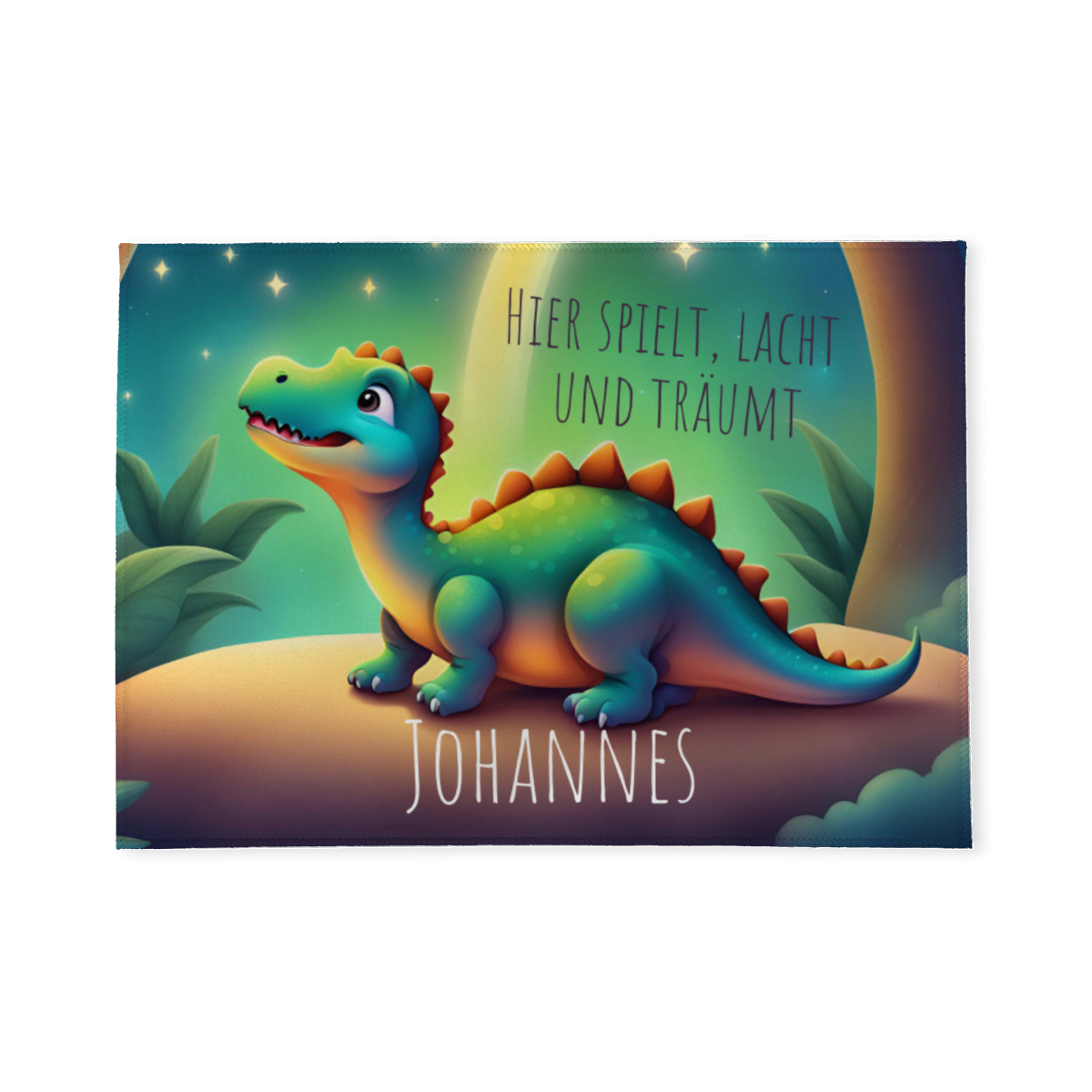 Fußmatte Dino mit Namen personalisiert - Kinderzimmer