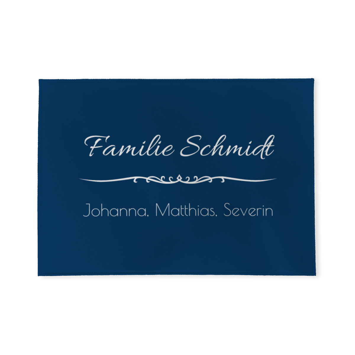 Fußmatte personalisiert Klassik blau - Geschenkidee für Familie, Paare, zum Einzug - Fussmatte mit Namen bedruckt Klassik blau 70 x 50 cm