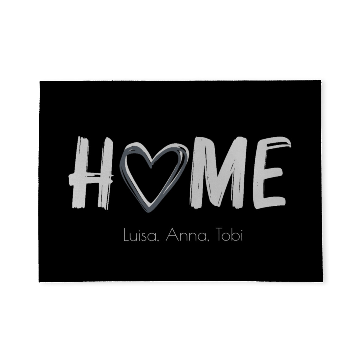 Fußmatte Home mit Wunschtext personalisierbar - Geschenkidee Einzug, Geburtstag, Richtfest - Fussmatte mit Namen Home schwarz 70 x 50 cm