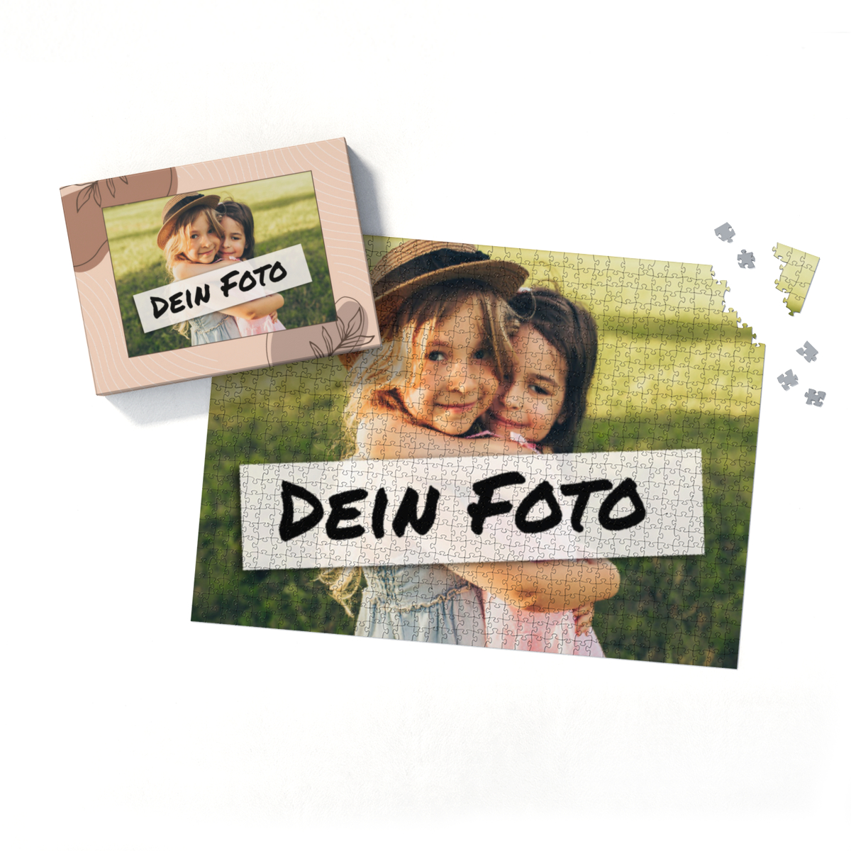 Fotopuzzle mit eigenem Bild - Fotopuzzle selbst gestalten 1000 Teile - Schachtel Herbstblätter - 1000 Teile Puzzle mit Foto - Geschenk Geburtstag Herbstblätter 1000 Teile Quer