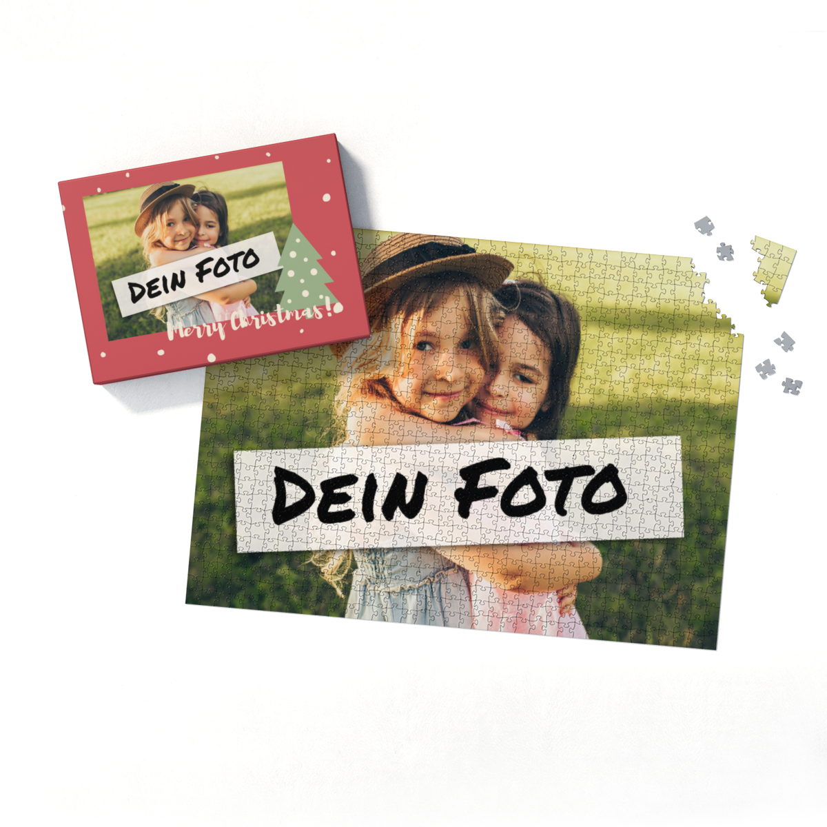 Fotopuzzle mit eigenem Bild - Fotopuzzle selbst gestalten 2000 Teile - Schachtel Merry Christmas - 2000 Teile Puzzle mit Foto - Geschenk Weihnachten MerryChristmas 2000 Teile Quer