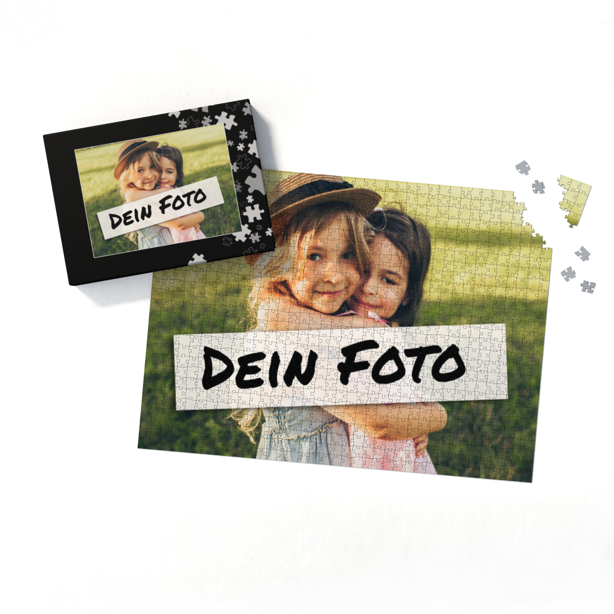 Fotopuzzle mit eigenem Bild - Puzzle selbst gestalten 2000 Teile Quer - Schachtel Puzzleteile schwarz - mit Foto personalisiert - Geschenk Geburtstag