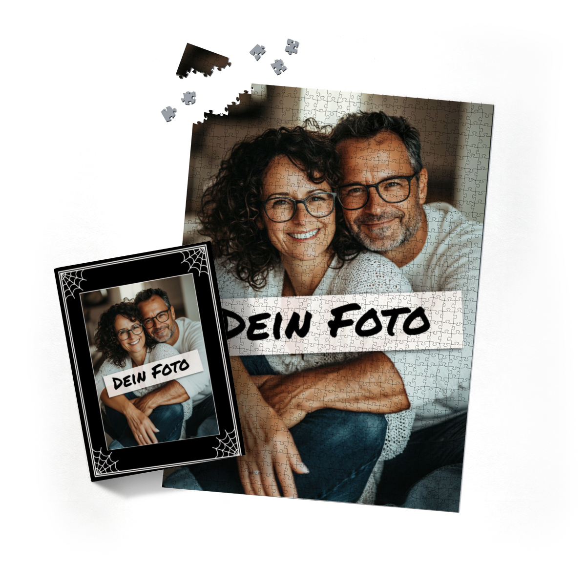 Fotopuzzle mit eigenem Bild - Puzzle selbst gestalten 2000 Teile Hochformat - Schachtel im Spinnendesign - mit Foto personalisiert - Geschenk Geburtstag - Halloween 2000 Teile Hoch