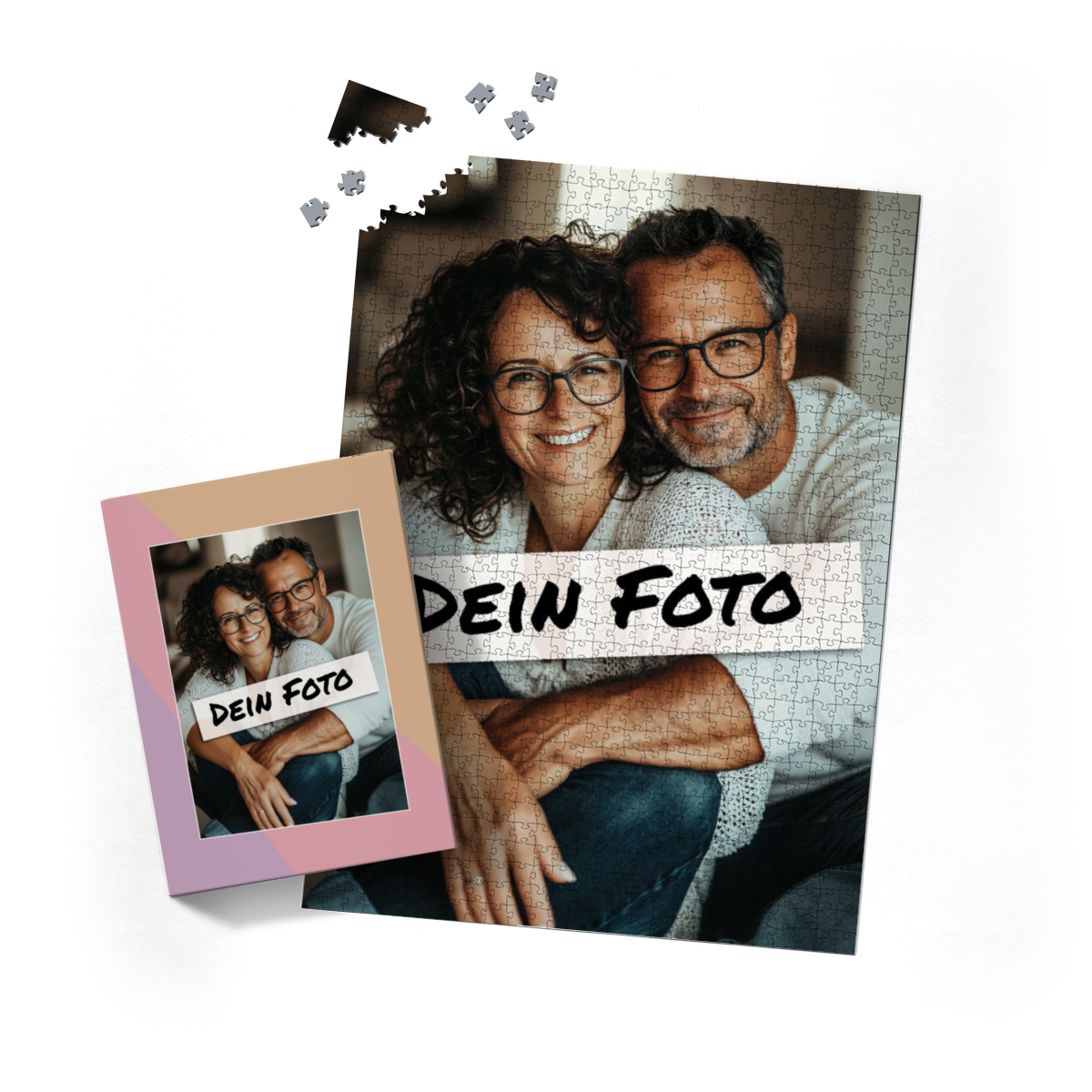 Fotopuzzle mit eigenem Bild - Fotopuzzle selbst gestalten 2000 Teile Hochformat - Schachtel Pastellfarben - 2000 Teile Puzzle mit Foto - Geschenk Geburtstag Pastell 2000 Teile Hoch