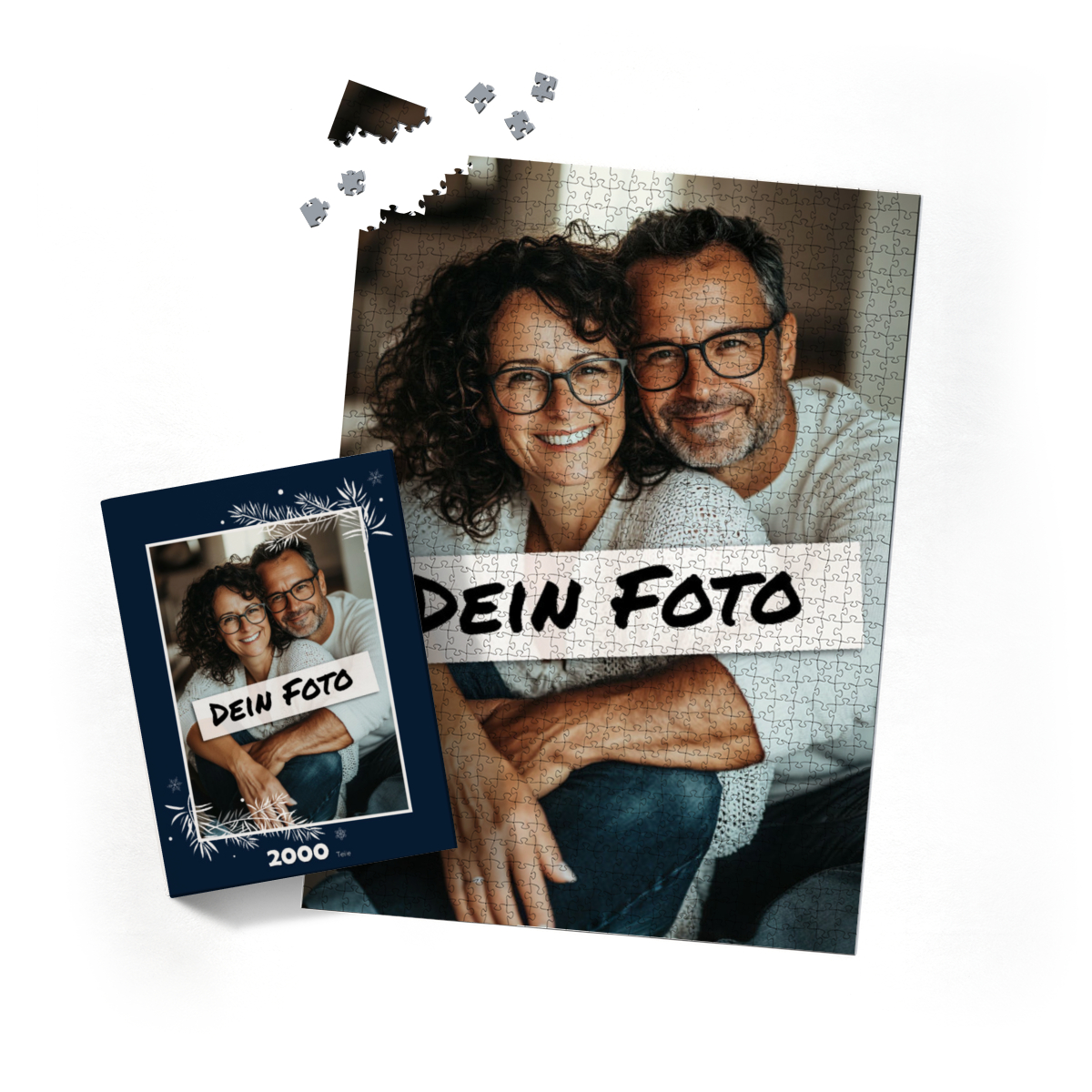 Fotopuzzle mit eigenem Bild - Fotopuzzle selbst gestalten 2000 Teile Hochformat - Schachtel Weihnachtszweige - 2000 Teile Puzzle mit Foto - Geschenk Weihnachten Weihnachtszweige 2000 Teile Hoch